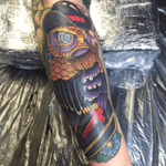 Big coverup from when i was in japan #tattooartist #tattoo #tattoos #tattoodo #owl #owltattoo #tradowl #traditionaltattoo #neotraditional #neotrad #tattooedmen #coverup #coveruptattoo #wiseowl #melbournetattoo 