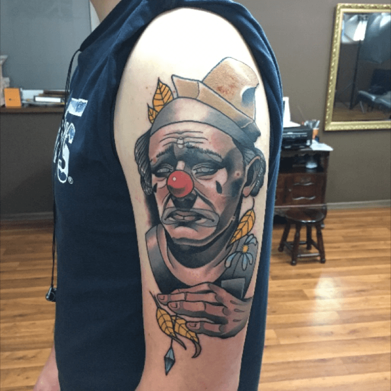 Sad clown for a rainy day by  Heroes  Ghosts Tattoo  Facebook