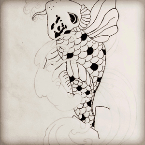 The outline for my koifish tattoo, which will take up 2/3 of my left forearm, to represent the first few years of my daughter's life. This is the first of three parts of a sleeve, the second being a mix between a koi and dragon, and the third being a dragon breathing fire onto my chest that will surround my daughter's name over my heart.
