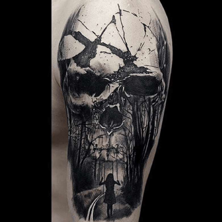 Zealand Tattoo  Super cool freehand skull forest   Facebook