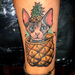 Cross Eyes Pineapple Cat 