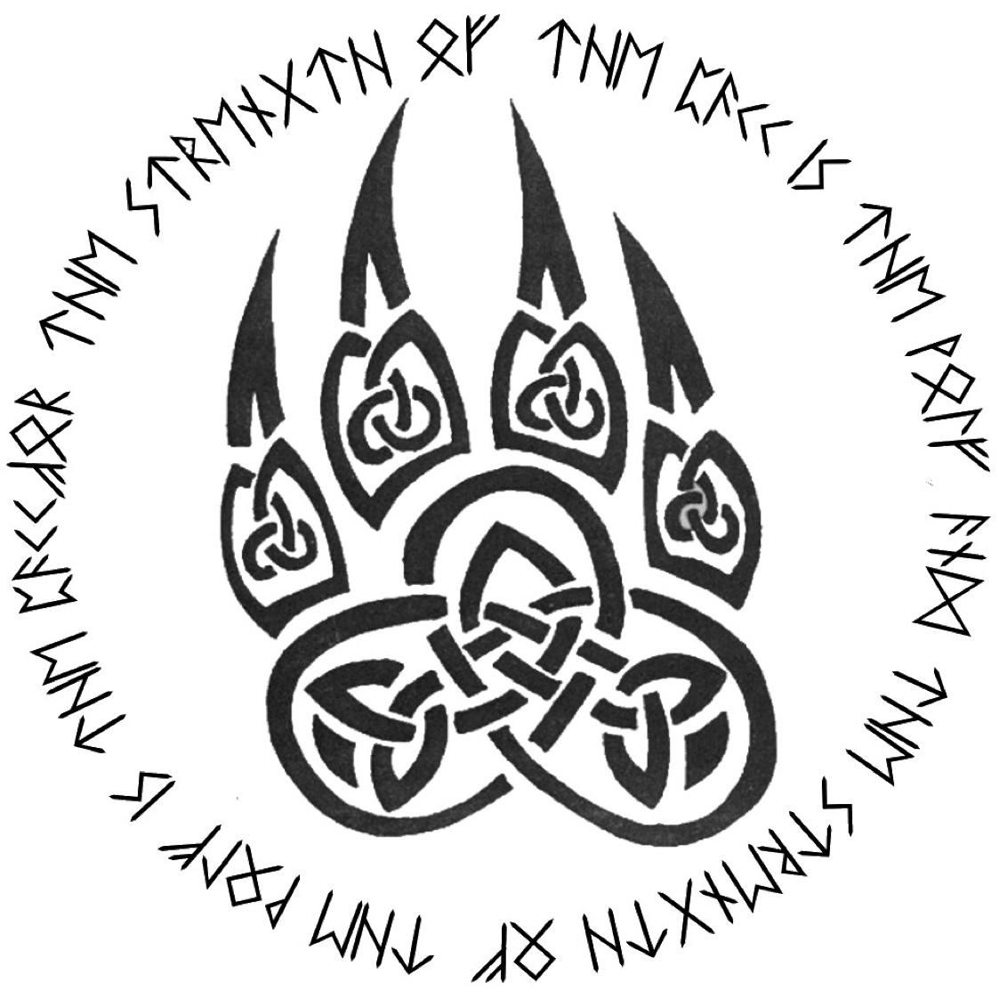 celtic wolf paw tattoo