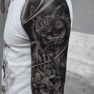 Owl #owltattoo #owl #tattoo #tattos #blackandgrey #blackandgreytattoo #realistictattoo #pirr #sicily #blackwork #tattooitalia 