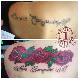 #coverup over old lettering#rosestattoo 