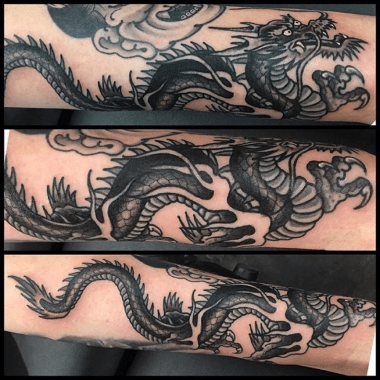 Black Dragon, Dragon Tattoo, Tattoo Design From Art Instantly - Etsy Israel