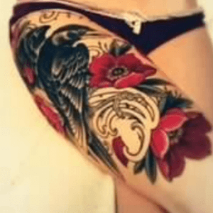 #megandreamtattoo megandreamtattoo.                I want a cardinal in flight with poppies as a memmorial piece on my upper thigh.  Would love to win a session with Megan!