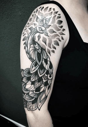 Done by Andy van Rens - Resident Artist.                       #tat #tatt #tattoo #tattoos #amazingtattoo #ink #inked #inkedup #amazingink #peacock #peacocktattoo #bird #birdtattoo #dot #dotwork #dottattoo #ornamental #ornamentaltattoo #arm #armtattoo #armpiece #tattoolovers #artlovers #culemborg #netherlands 