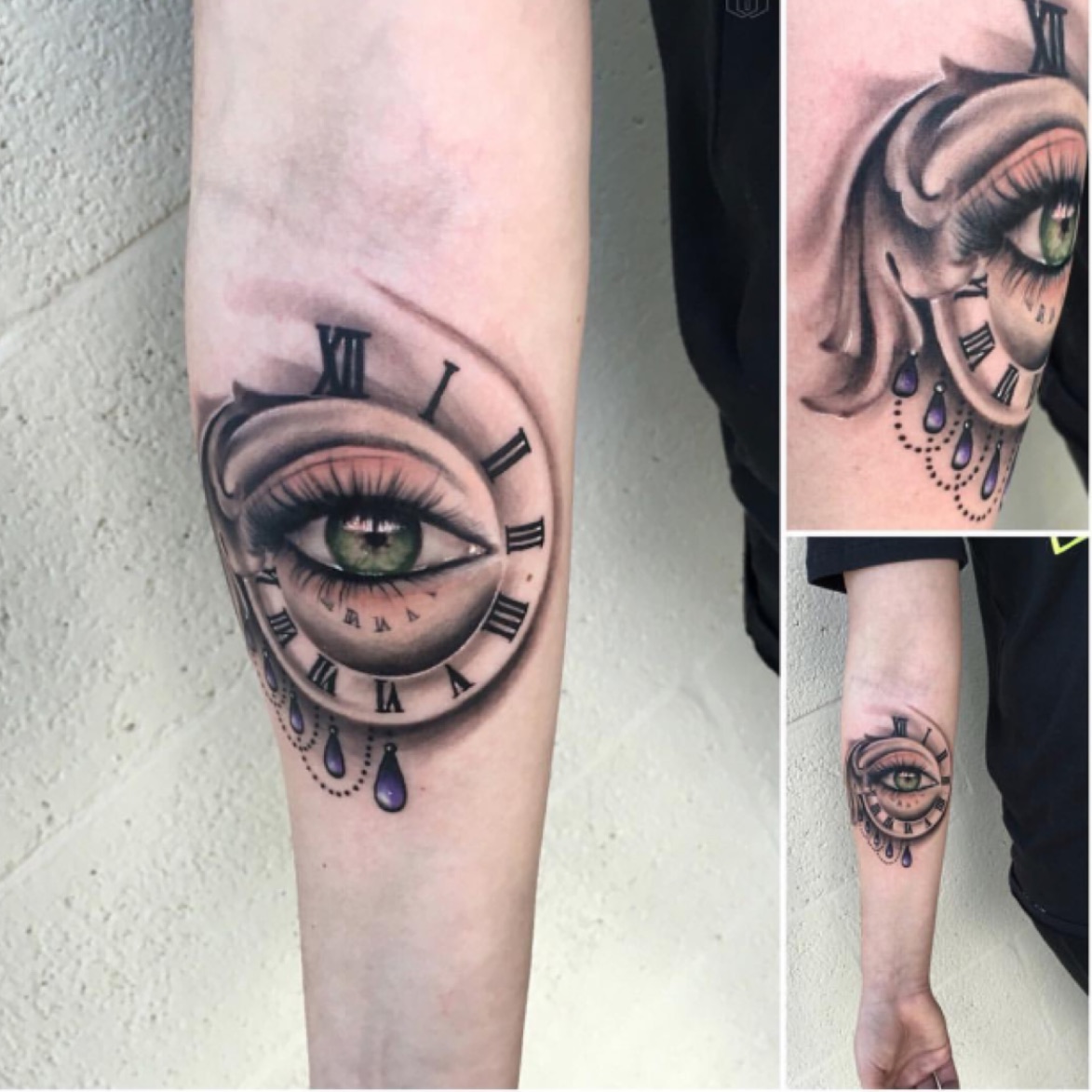 Roman Numerals Clock Tattoo 9924