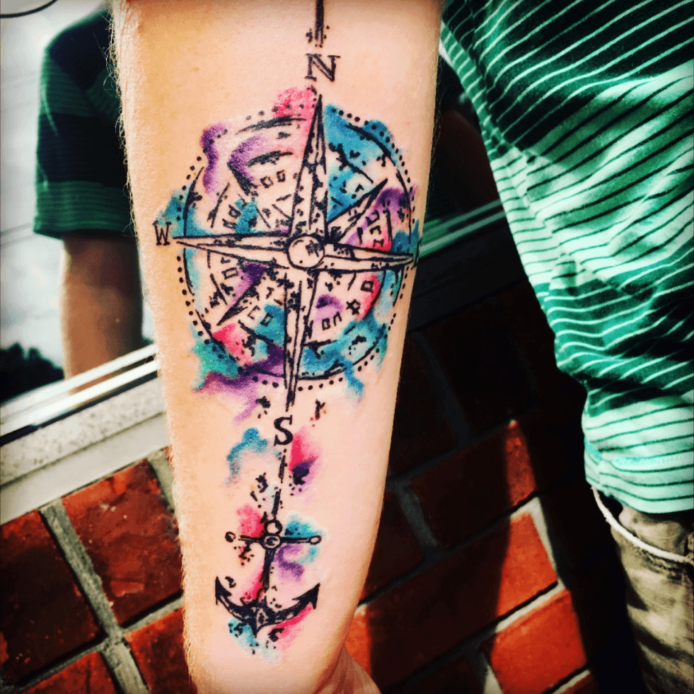 Watercolor Compass Tattoo Design For Men  Cool design Ideas  Fashion  Today  YouTube