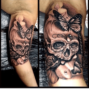 #sleeve#dayofthedead#skull#butterfly