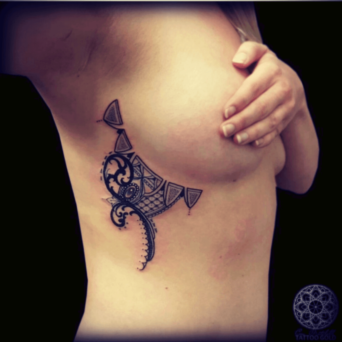 Tattoo uploaded by Tara • I love this ones design. Beautiful! #sternum # underboob #pelvis #mandala • Tattoodo