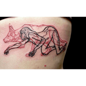 We are one. #PabloPuentes #overlay #ilovethis #wolf #doubleup #linework #wilderness 