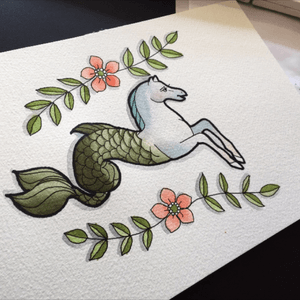 Seahorse #watercolour #painting #tattooart 