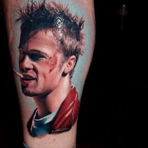 Bradpit portrait. #Tattoodo  loved doing this piece :)  #tattooartist #tattoo 