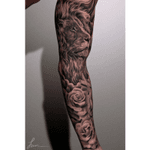 Lion and rose tattoo sleeve #lion #rose 