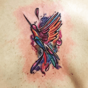 In ❤️ with my new adquisition! #phoenix #hummingbird #watercolor #bird #coverup 