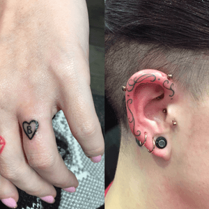 Finger and ear bangers by Hiram Casas @ club tattoo las vegas nv