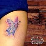 Watercolor butterfly tattoo #tattoo #marianagroning #karmatattoo #cdmx #MexicoCity #watercolor #watercolortattoo #watercolortattooartist #butterfly 