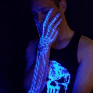 black light tattoo skeleton