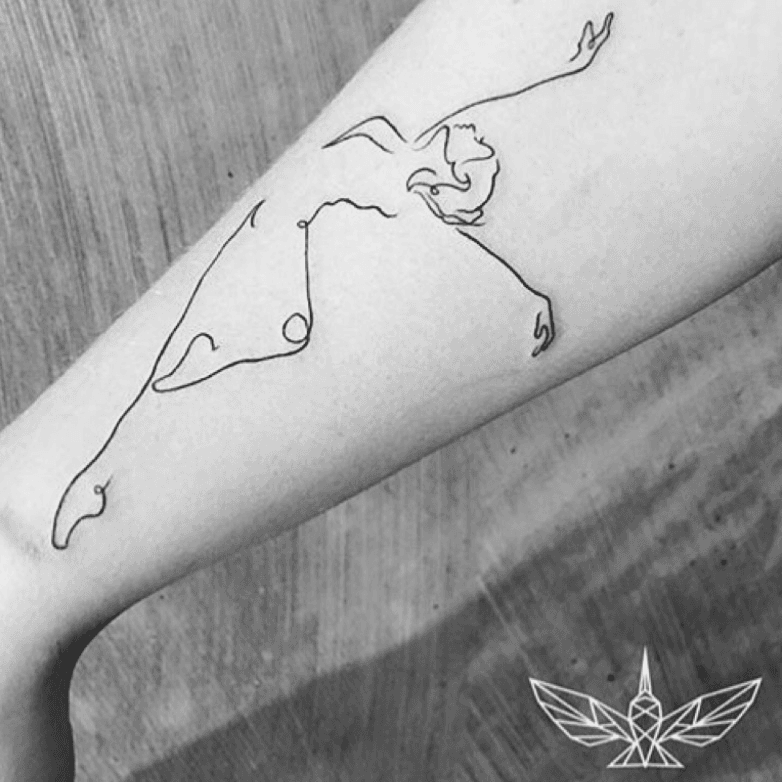 Tattoo uploaded by Bindy • #dancinggirl #dancer #girl #dancing #bicep #blacklines #minitattoo #FineLineTattoos @fine.line.tattoos • Tattoodo