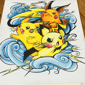 Pikachu design! Feel the wrath!!! #illustration #pokemon #Pikachu #colorpencil #original #concept 