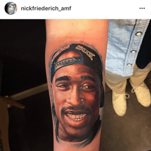 Second Tattoo - Charlotte North Carolina. #NickFriederich #immortalimages #tupac #hiphop #classic #portrait #iconic #art #realistic #colorportrait #talent #isthatreal #music #compton #california #1990s