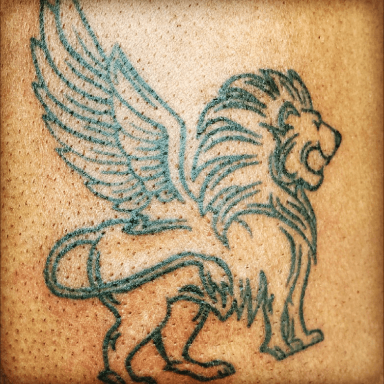 The Lion of Saint Mark  Drawing artwork Vintage tattoo art Lion art  tattoo