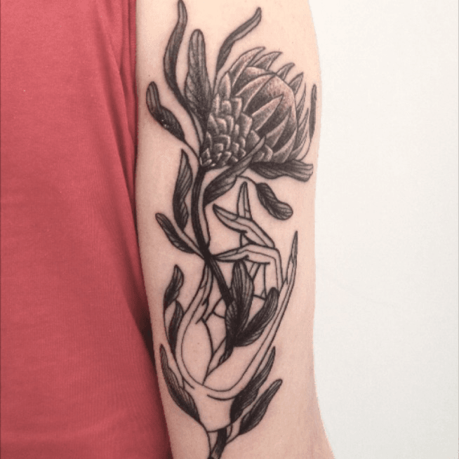 King protea   Tattoos Sleeve tattoos Flower tattoos