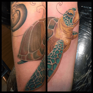 Turtle as part of a japanese colour sleeve #turtle #turtletattoo #japanese #japanesetattoo #fullcolour #jap 
