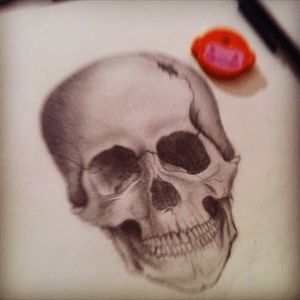 Made this years ago #skull #head #drawing #blackandgrey #skulltattoo #pencil #humanhead