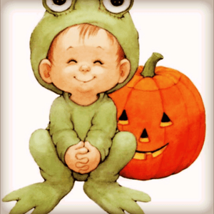 #megaandreamtattoo. My daughter was born on halloween her first halloween she wor a frog costume so i want this style of tattoo only with the face more girly and like presious moments style with her big brown eyes!