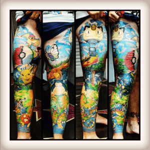 Pokemon Leg Sleeve #pokemon #colour #tattoos #ink 