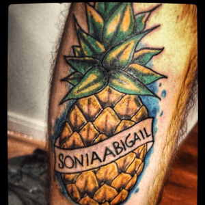 #pineapple #tatt #tattoo #ink #inky #tinytim #tinytimtattoos #love #fruit #color #yellow #blue 