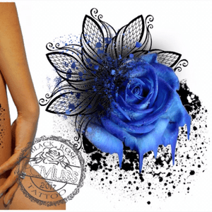 #tattoodesign #girly #rose #blue #mandala 