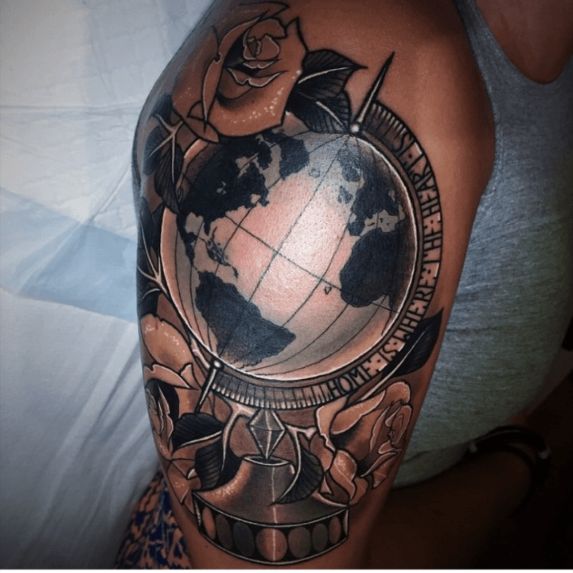 Compass  Anchor Tattoo on the Globe Symbolism Meaning and Significance   Black Poison Tattoos