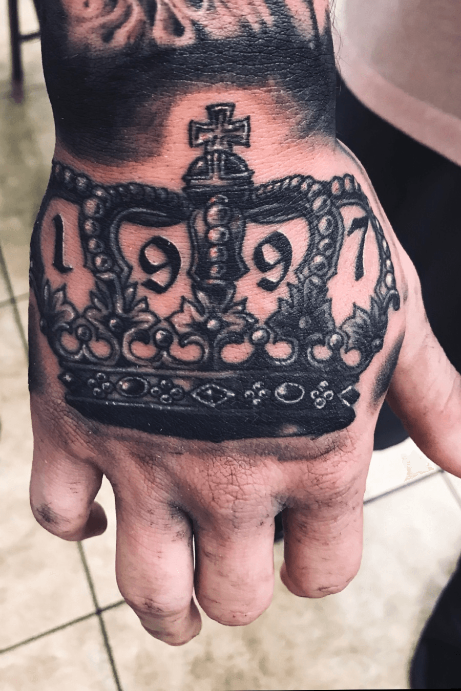 Tattoo uploaded by anthonysanchez33 • 90's baby crown hand tattoo by Ruben barba at Authentic roots in Long Beach,Ca #handtattoo #crowntattoo #crown #1997 • Tattoodo