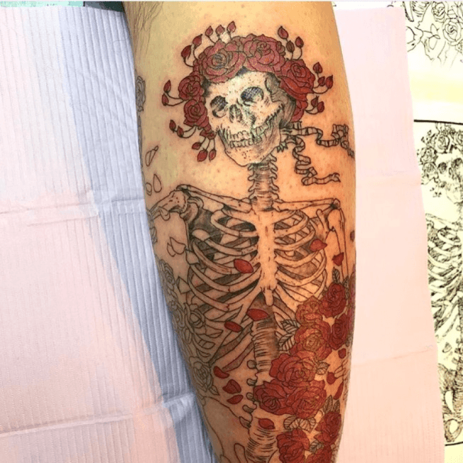 Grateful Dead on Twitter Forever Grateful  Thanks Peter Vauthy for  sharing your SKELETON AND ROSESinspired tattoo Are you the ultimate Dead  Head Tag photos of your Grateful Dead ink using GratefulDeadTattoo