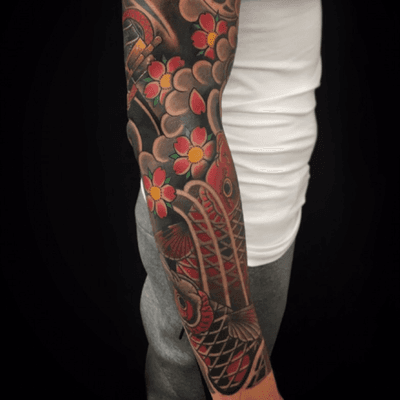 #koi #cherryblossomtattoo #japanesetattoo #irezumi #horimono #wabori #tattoo #southwoodfordtattoo #london #fudoshintattoo 