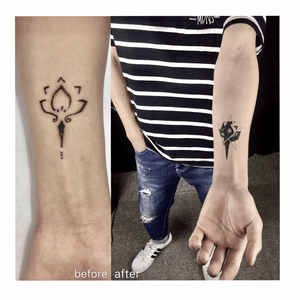 要慎重..#coverup #coveruptattoo #CoverUpTattoos #tattooartist #tattoo #tattooart #geometric #geometry #geometrictattoo #geometrictattoos #wristtattoo #wrist #fixup #lotus #lotustattoo 