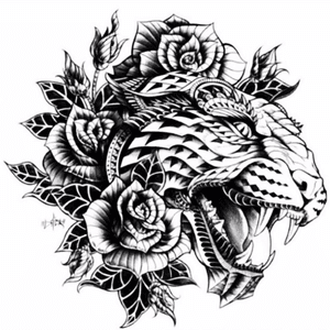 #tigertattoo #roses #tattooart 