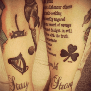 3 little fillers got over weekend at cork tattoo show Ireland #corkconventionireland #corkmidletonireland #tattooshow #tattoocollection #tattooedlady #tattooink #black #solidblack #inkaholic #shamrock #harp #cat #irish #tattoofamily #legs 