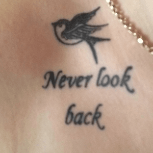 I had this done in my chest/shoulder after finally getting out of a bad relationship. My best friend got a matching one saying follow your heart. #followyourheart #neverlookback 