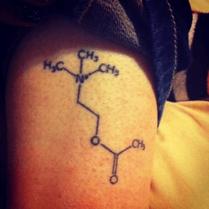 My first ever, March of 2013. Acetylcholine chemical structure.