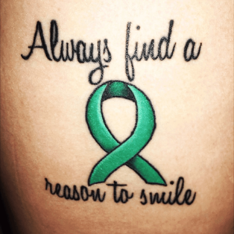 Tattoo uploaded by Allison • Green ribbon js for depression • Tattoodo