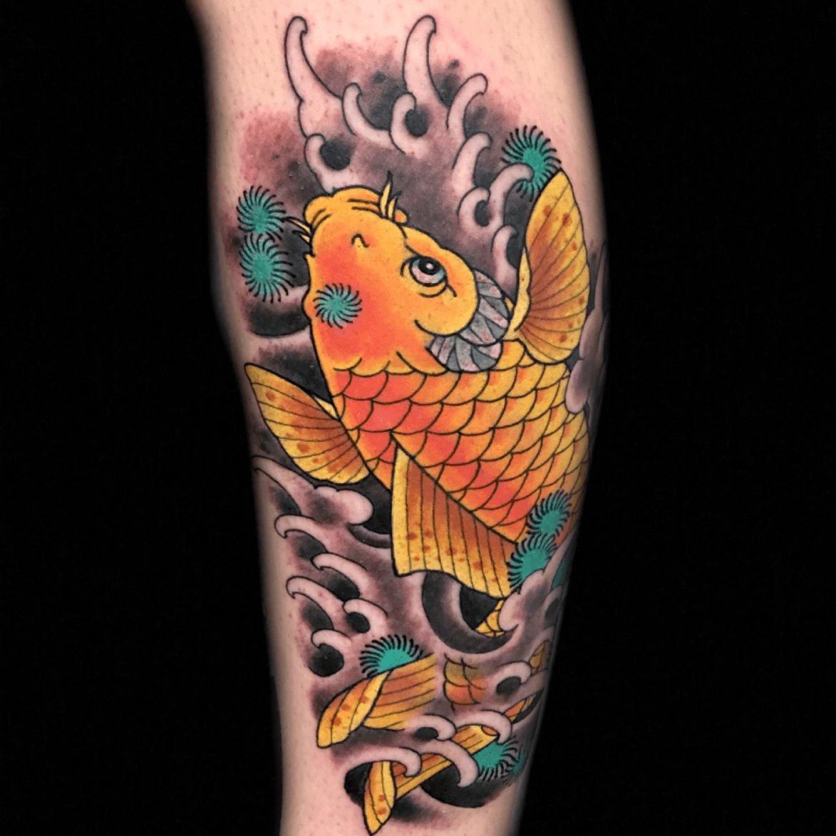 Realistic Fish Tattoo Of Bass On Mans Calf  Tattoo designs men Tattoos  for guys Bass fishing tattoo