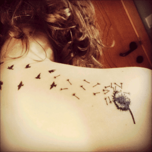 First tattoo #birds #flower #wind #inksanetattoo 