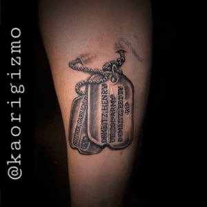 I’m encouraged that my customer was satisfied with his first tattoo. #dogtag #tattoo #ink #marinecorps #military #silentexpression #art #rip #skinart #tattslife #tatted #tattedup #inkaddict #inkaddiction #fresh