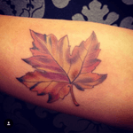 Fall maple leaf - memorial tattoo for my grandfarher who@worked at the NY Parks Dept.
