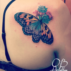 #butterfly #butterflytattoo #color #art #obartattoo