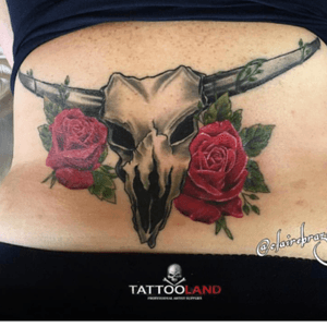 Completed this long horned cow skull and roses today. Left rose is still healing.....thanx Alison. Keep well ☺️✌🏻️ Proudly sponsored by @tattoolandsupplies #teamtattooland #tattoolanduk @tattoolandsupplies #tattoos #tattoo @skinart_mag #skinartmag #worldfamousinks @worldfamousinks #realistic #tattooaddiction #ukartist #ukrealtattooists #tattoocollective #uktta #hulkstencilbond #blackandgreytattoos #girlswithtattoos #inkedupguys #inkedupgirls #inked #phoenixbodyart #clairebraziertattoo #longhornedcow #skull #skulltattoo #customtattoo #realism #tattooist